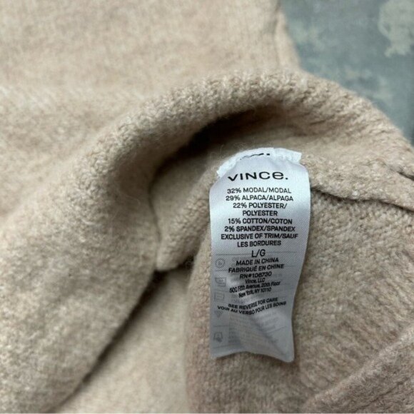 Vince Alpaca Blend Mock Neck Sweater Size Large - Picture 4 of 5